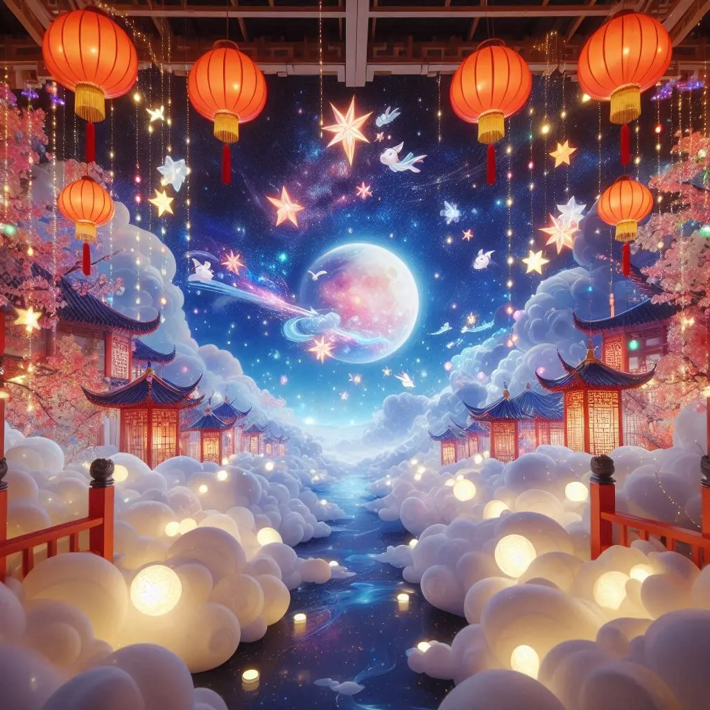ciudad china magica con nubes